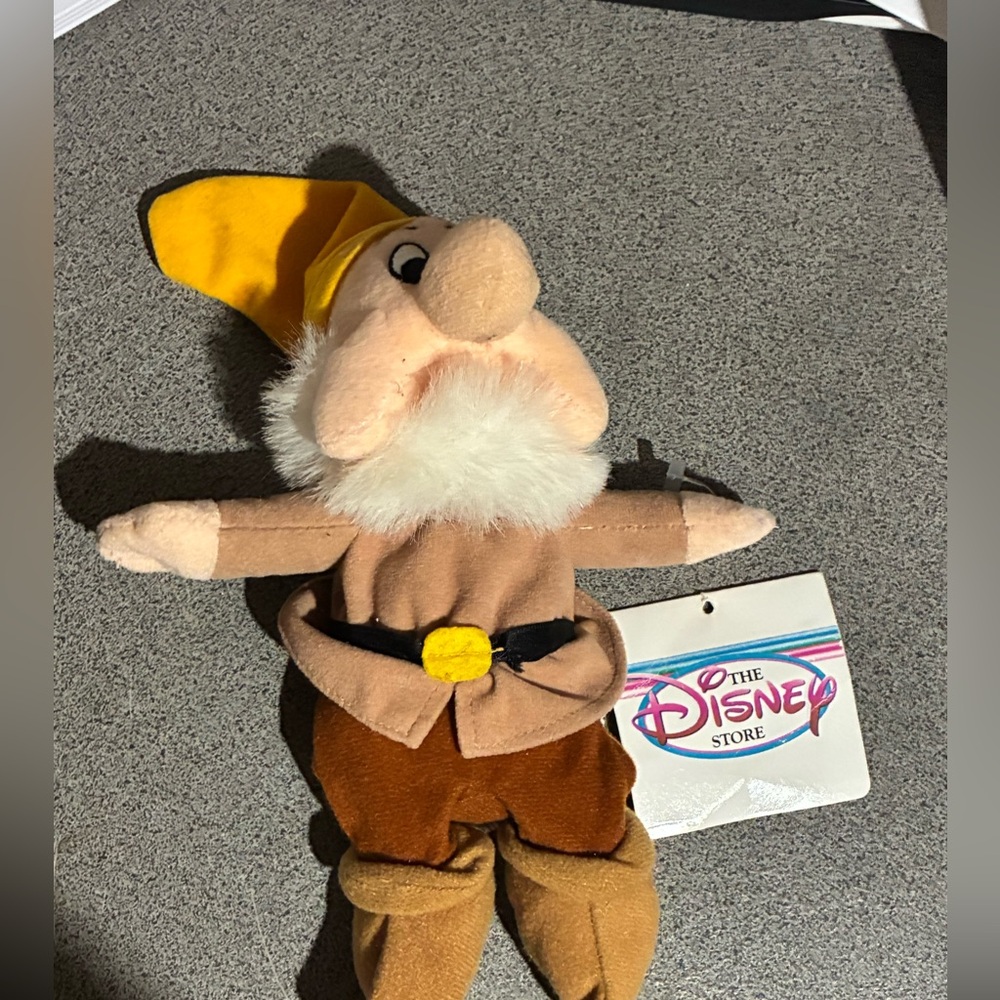 Disney Seven Dwarfs 7 Mini Bean Bag Plush Set Stuffed Animals Vintage 90s